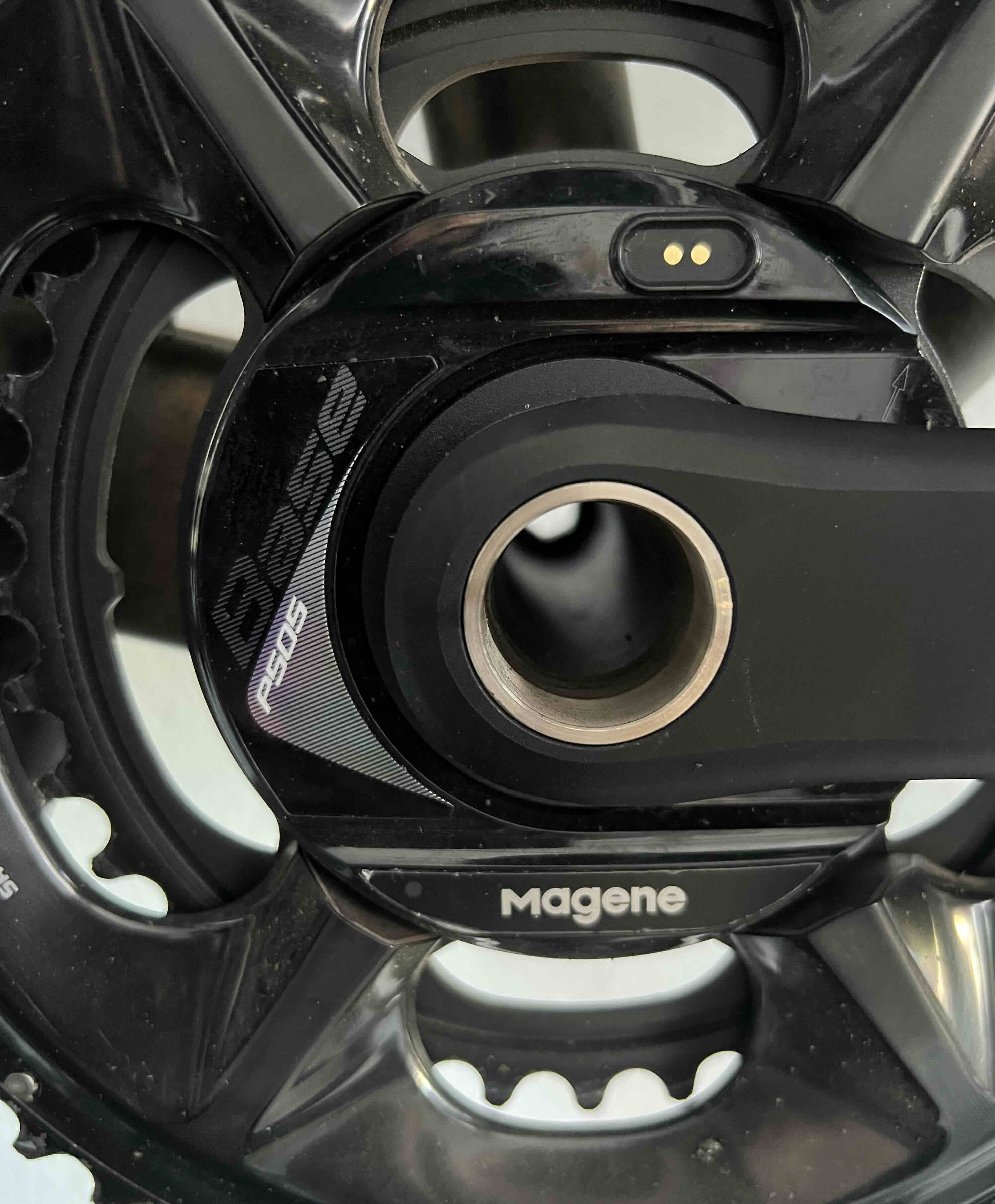 Magene PES P505 Base mounted on Shimano crank
