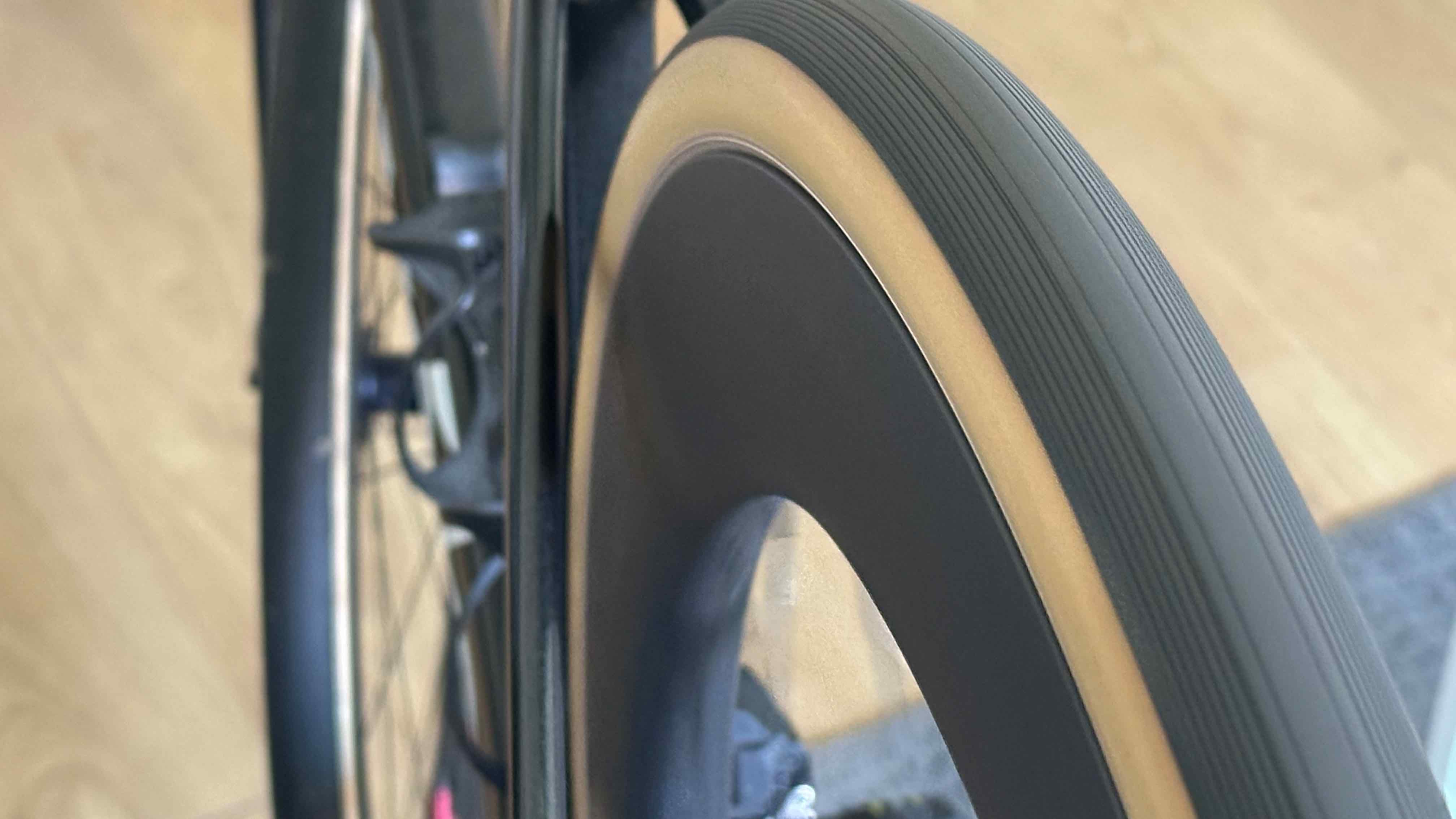 30mm wide vittoria tires on wheels